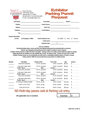 Event Parking Permit Application