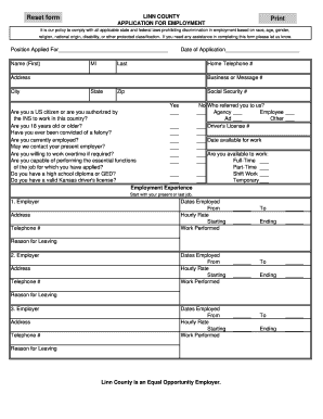 Linn County Application for Employment
