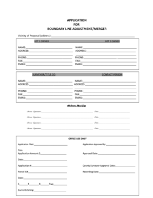 Boundary Line Adjustment Application