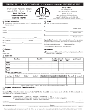 Official Hotel Reservation Form