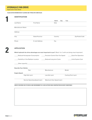 Hydraulic Fan Drive Application Data Sheet