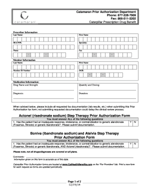 Caterpillar Prescription Drug Prior Authorization Form