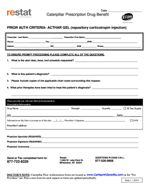 Caterpillar Prescription Drug Benefit Form