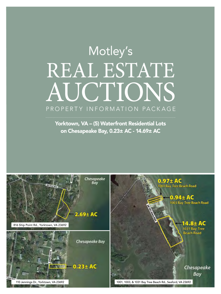 Property Information Package - Motley's Auction & Realty Group Preview on Page 1.