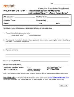 Caterpillar Prescription Drug Prior Authorization Form