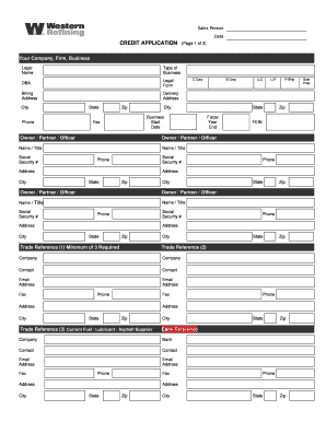 Credit Application Form