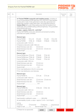 FischerTHERM Wall Enquiry Form