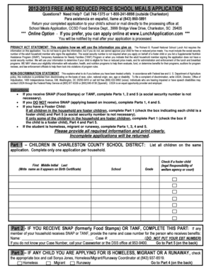 2012-2013 Free and Reduced Price School Meals Application