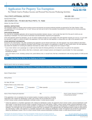 Texas Property Tax Exemption Form 50-759
