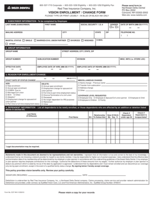 Vision Enrollment Change Form