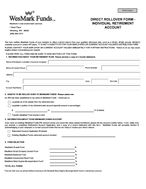 WesMark Funds Direct Rollover Form