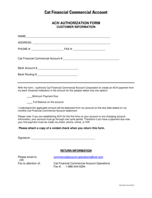 ACH Authorization Form