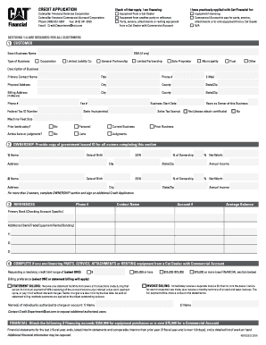Caterpillar Credit Application Form