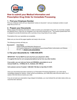 Patient Health and Medication Background Form