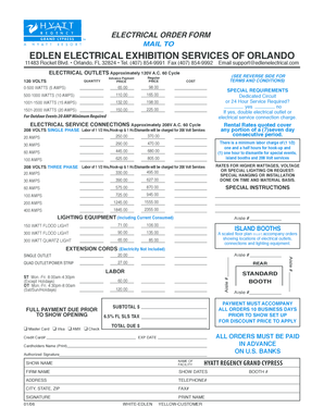 Electrical Order Form