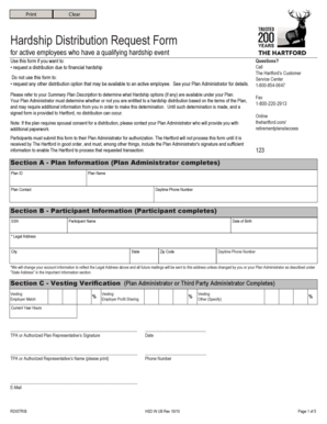 Hardship Distribution Request Form