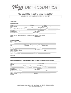 Patient Medical History Form