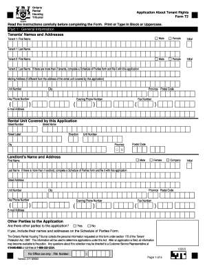 Ontario Rental Housing Application