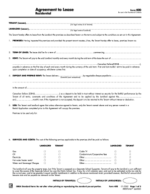 Ontario Residential Lease Agreement