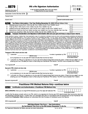 IRS Form 8879 Signature Authorization