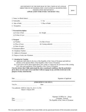 Visa Application Form