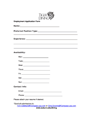 Employment Application Form