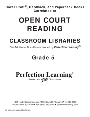 Open Court Reading Classroom Libraries Order Form