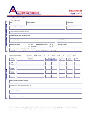Employment Application Form