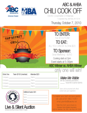 Chili Cook Off Registration