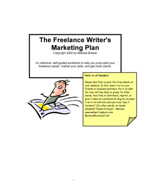 Freelance Writer's Marketing Plan Workbook