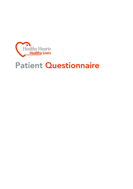 Healthy Hearts Patient Questionnaire