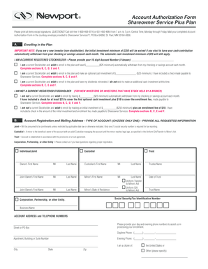 Account Authorization Form