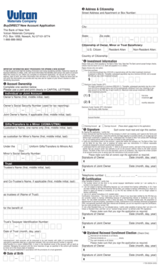 Bank of New York New Account Application