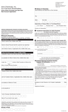 Arch Chemicals BuyDIRECT New Account Application