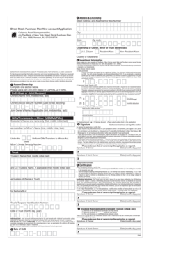Direct Stock Purchase Plan Application