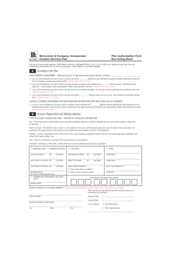 McCormick Investor Services Plan Authorization Form