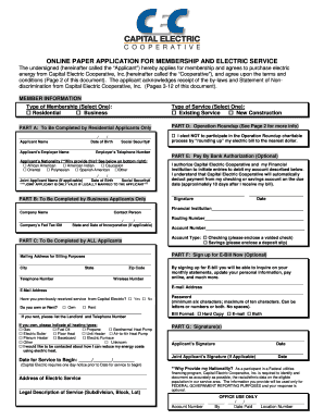 Capital Electric Cooperative Membership Application