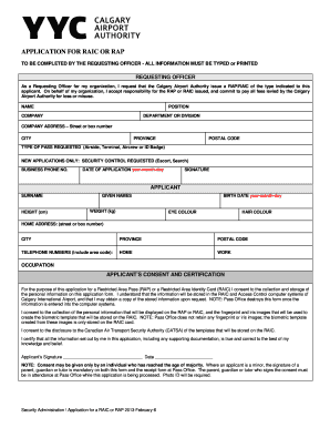 raic blank application form