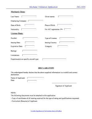 Mechanic Validation bApplicationb INS-4026 Mechanic Data License bb