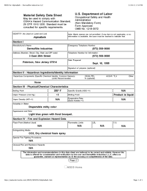 dermarite alphabath sds form