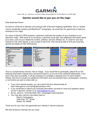 Garmin Business Information Request Form