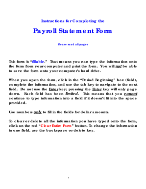 Colorado Payroll Statement Form