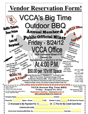 Vendor Reservation Form