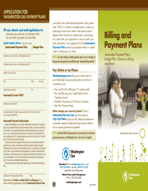 Washington Gas Payment Plan Application