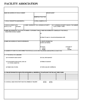 Taxi Limousine Vehicle Questionnaire
