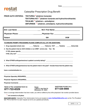 Caterpillar Prescription Drug Prior Authorization Form