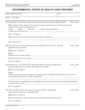 Printable medicaid application - Governmental status of health care provider - Indiana Medicaid