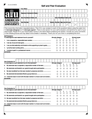 Self and Peer Evaluation Form