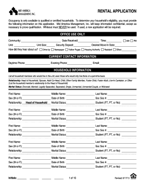 Rental Application Form