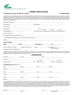 Credit Application Form